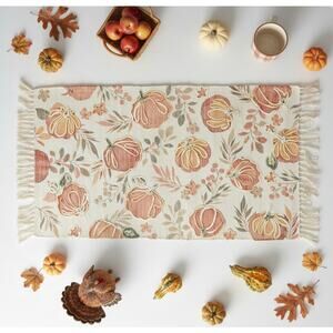 The Farmhouse by Rachel Ashwell “Pumpkin Harvest” Decorative Rug 27″ × 45″ NWT